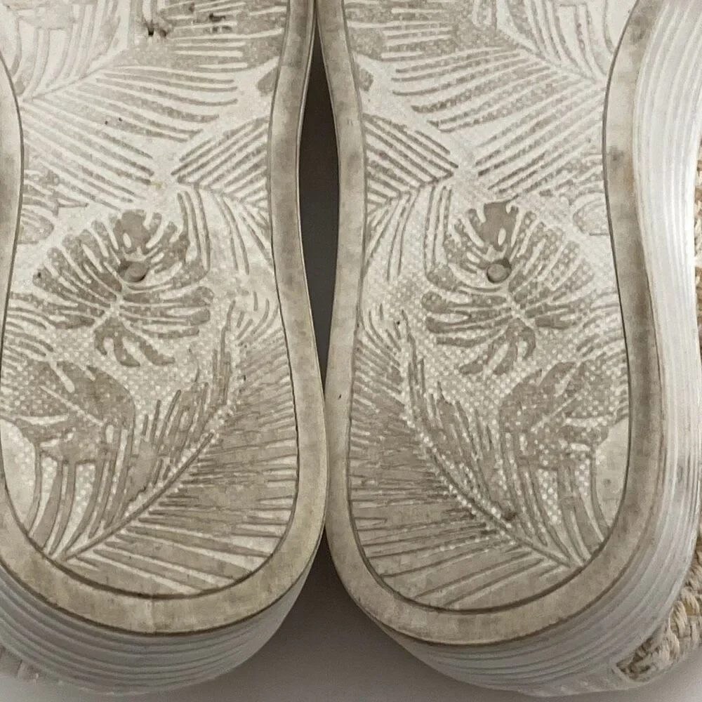 Tommy Bahama Women's Beige Tan Woven Linen Straw Lace Up Sneaker Shoes Size 9.5